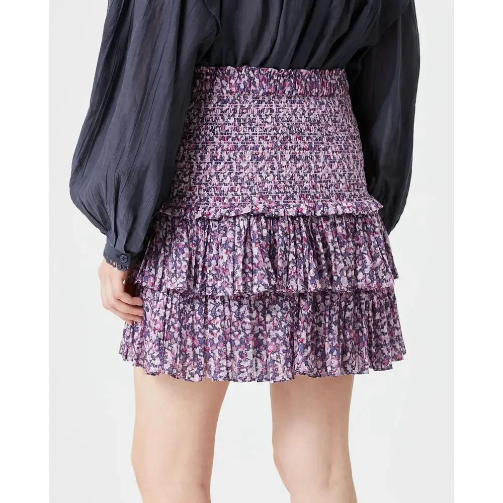 Etoile Isabel Marant Naomi Floral Smocked Mini Skirt NWT Size 36 FR (US 4) - Picture 2 of 14